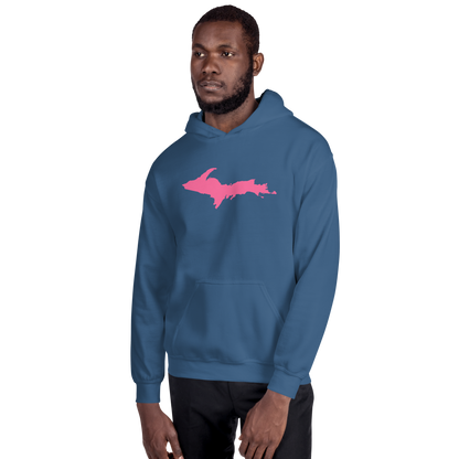 Michigan Upper Peninsula Hoodie (w/ Pink UP Outline) | Unisex Standard