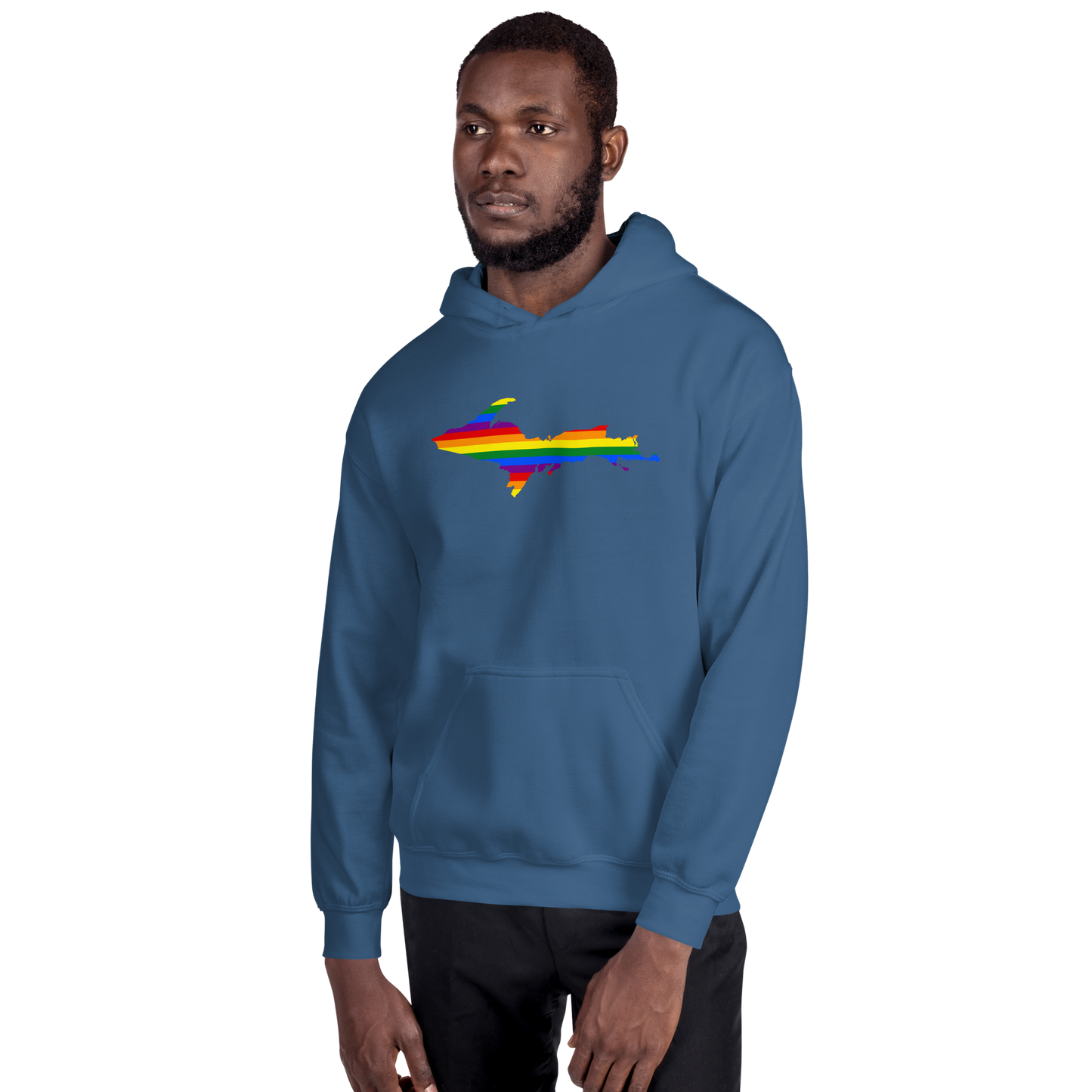 Michigan Upper Peninsula Hoodie (w/ UP Pride Flag Outline) | Unisex Standard