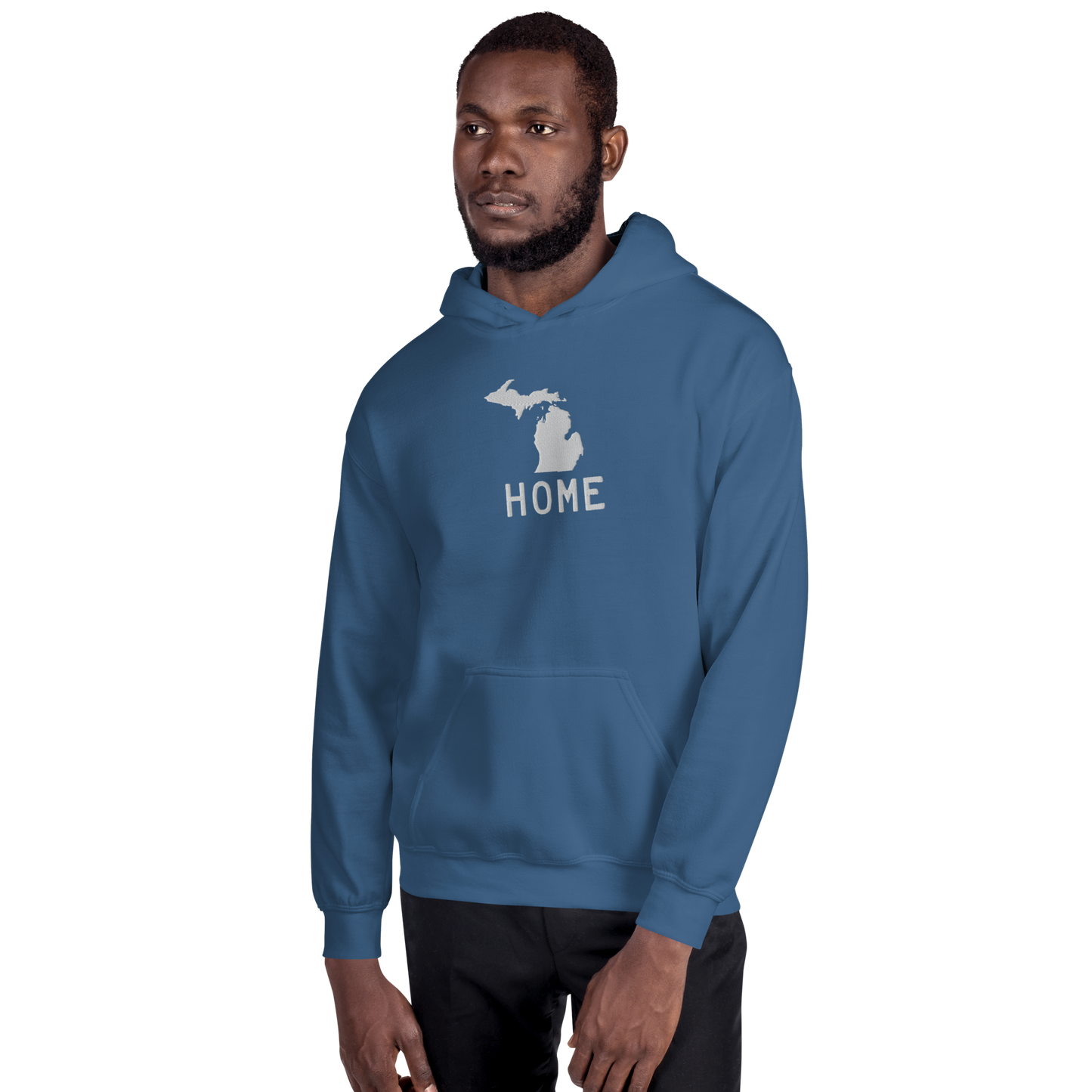 Michigan 'Home' Hoodie (Licence Plate Font) | Unisex Standard - Emb.