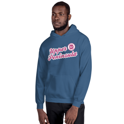 'Upper Peninsula EST. 1837' Hoodie (Apple Blossom Pink Script Font) | Unisex Standard