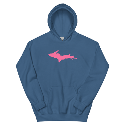 Michigan Upper Peninsula Hoodie (w/ Pink UP Outline) | Unisex Standard