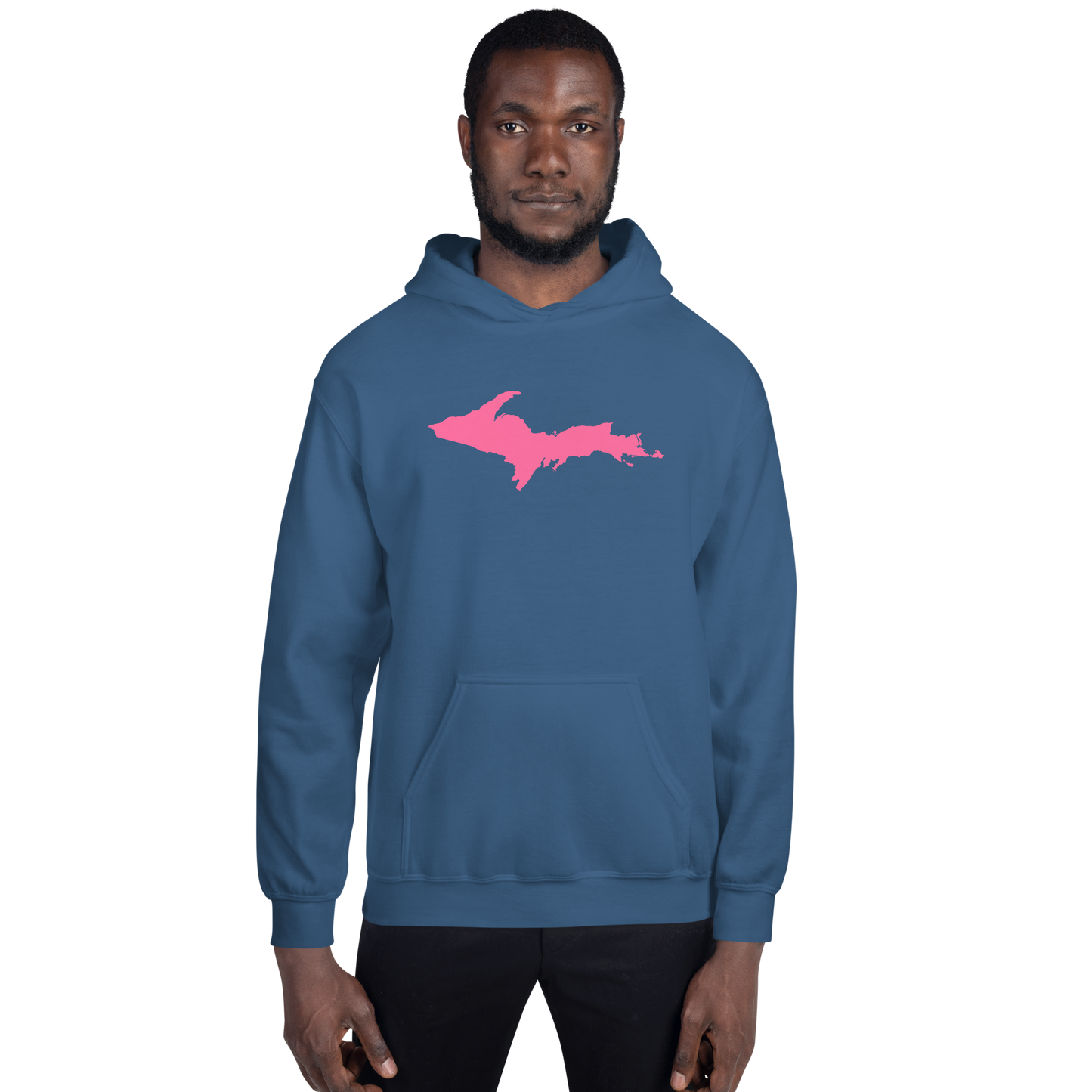 Michigan Upper Peninsula Hoodie (w/ Pink UP Outline) | Unisex Standard