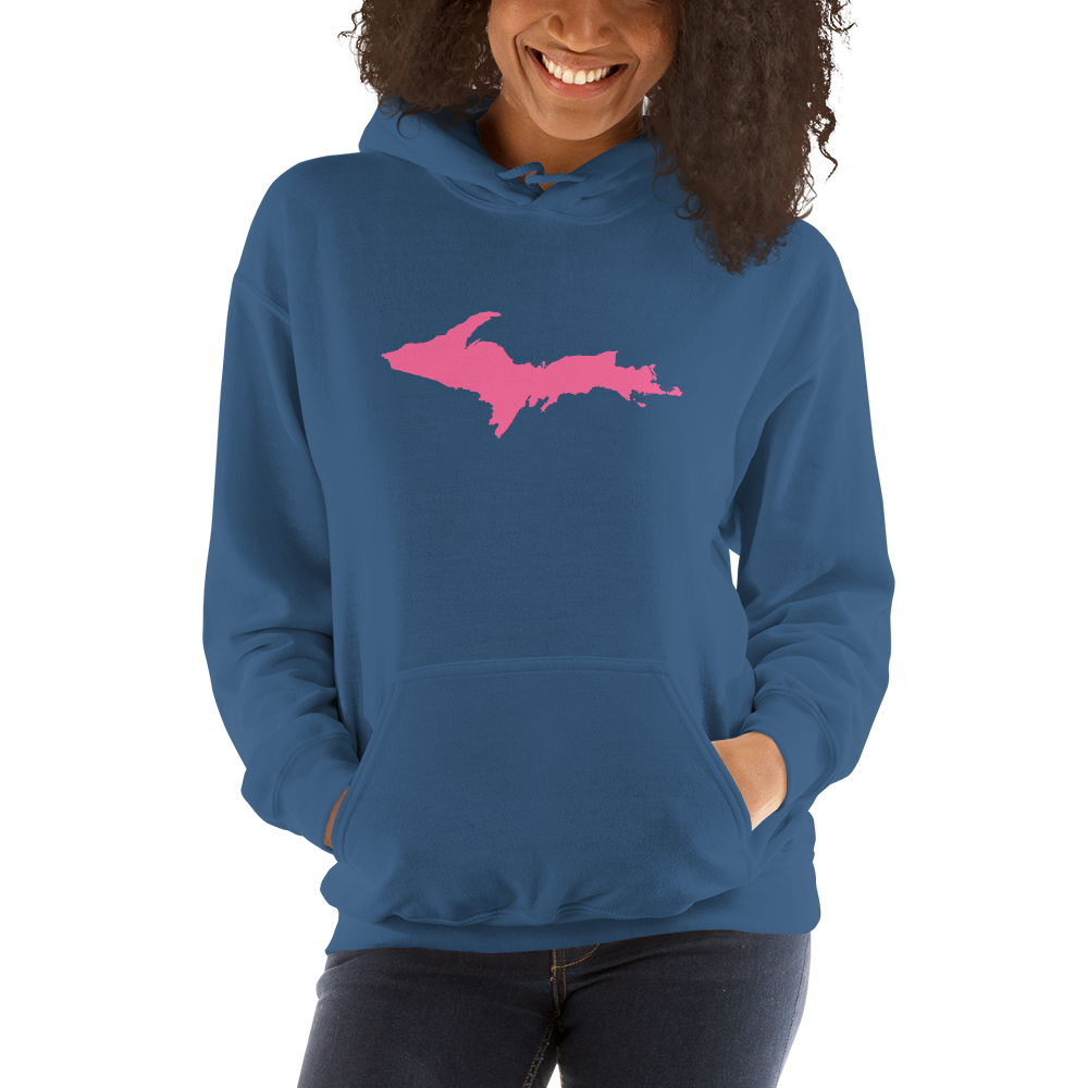 Michigan Upper Peninsula Hoodie (w/ Pink UP Outline) | Unisex Standard