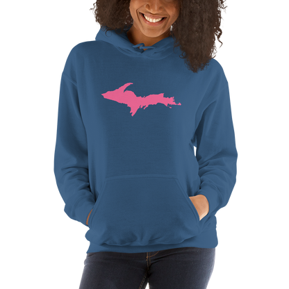 Michigan Upper Peninsula Hoodie (w/ Pink UP Outline) | Unisex Standard