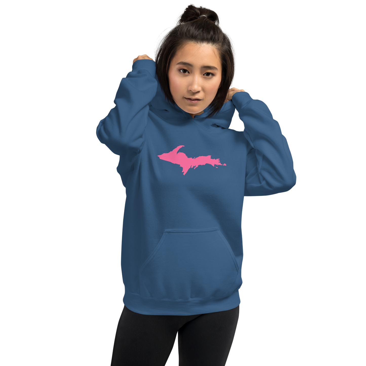 Michigan Upper Peninsula Hoodie (w/ Pink UP Outline) | Unisex Standard