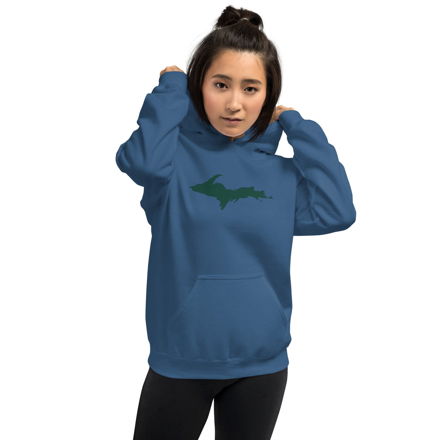 Michigan Upper Peninsula Hoodie (w/ Green UP Outline) | Unisex Standard