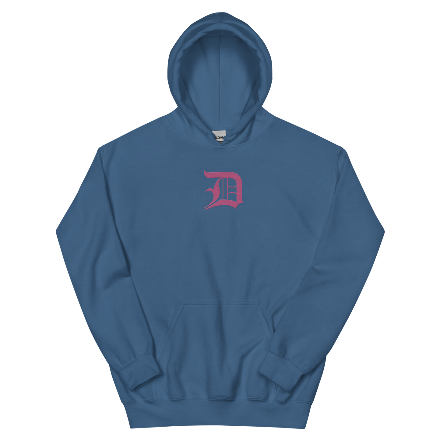 Detroit 'Old English D' Hoodie (Apple Blossom Pink) | Unisex Standard - Emb.