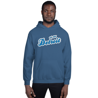 'Detroit EST. 1701' Hoodie (Azure Script Font) | Unisex Standard