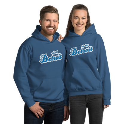 'Detroit EST. 1701' Hoodie (Azure Script Font) | Unisex Standard