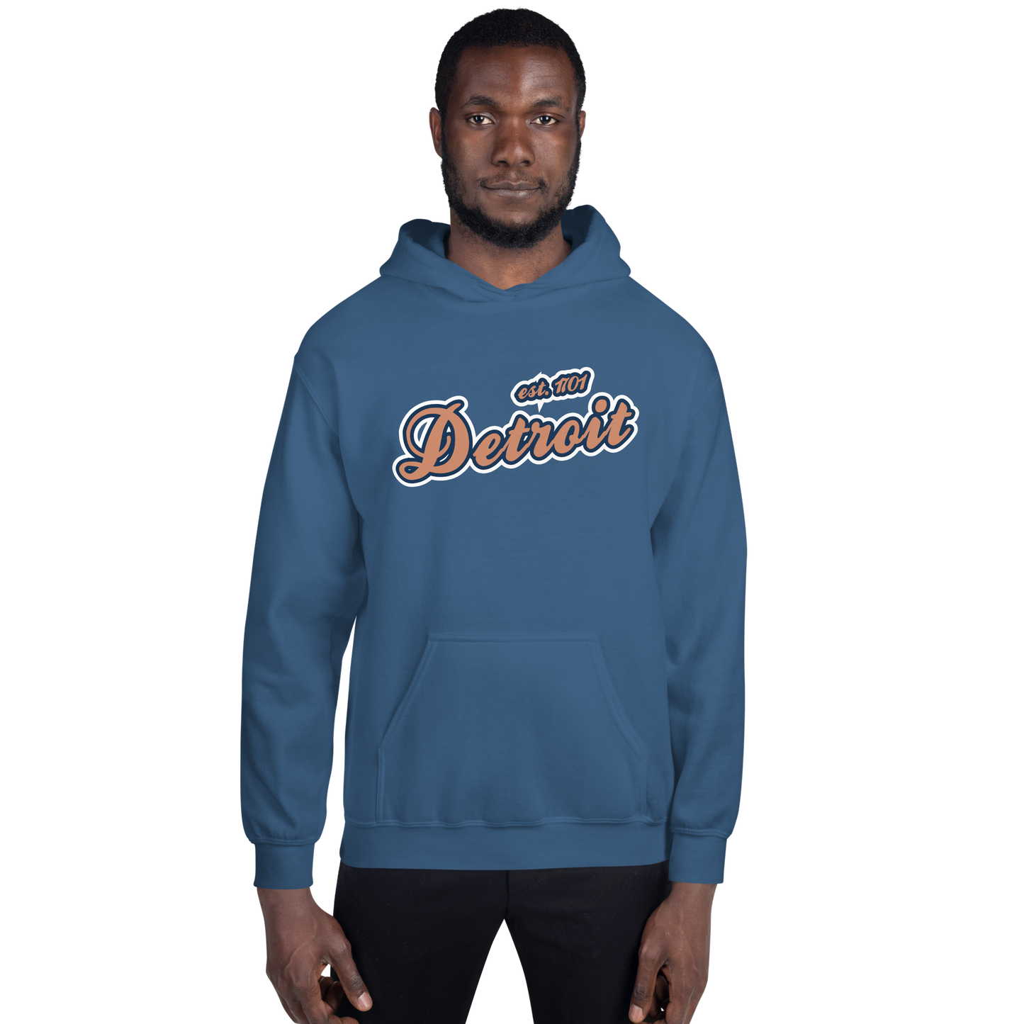 'Detroit EST. 1701' Hoodie (Copper Script Font) | Unisex Standard