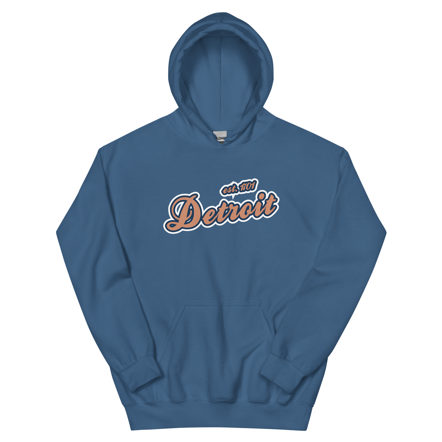 'Detroit EST. 1701' Hoodie (Copper Script Font) | Unisex Standard