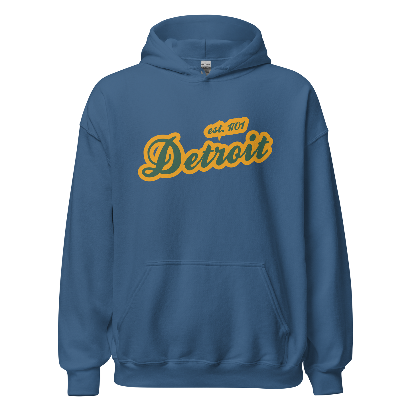 'Detroit EST. 1701' Hoodie (Ginger Ale Green Script Font) | Unisex Standard