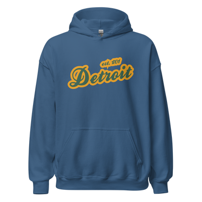 'Detroit EST. 1701' Hoodie (Ginger Ale Green Script Font) | Unisex Standard