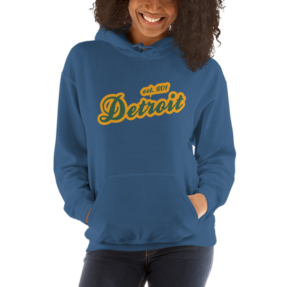 'Detroit EST. 1701' Hoodie (Ginger Ale Green Script Font) | Unisex Standard