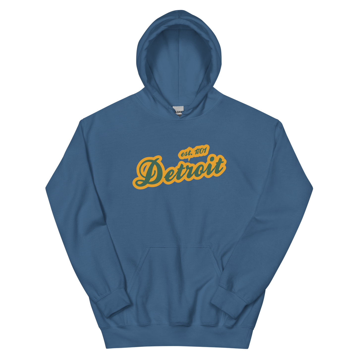 'Detroit EST. 1701' Hoodie (Ginger Ale Green Script Font) | Unisex Standard