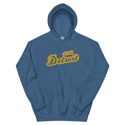 'Detroit EST. 1701' Hoodie (Ginger Ale Green Script Font) | Unisex Standard