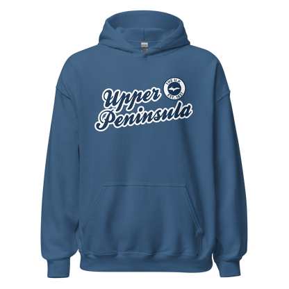 'Upper Peninsula EST. 1837' Hoodie (Navy Script Font) | Unisex Standard