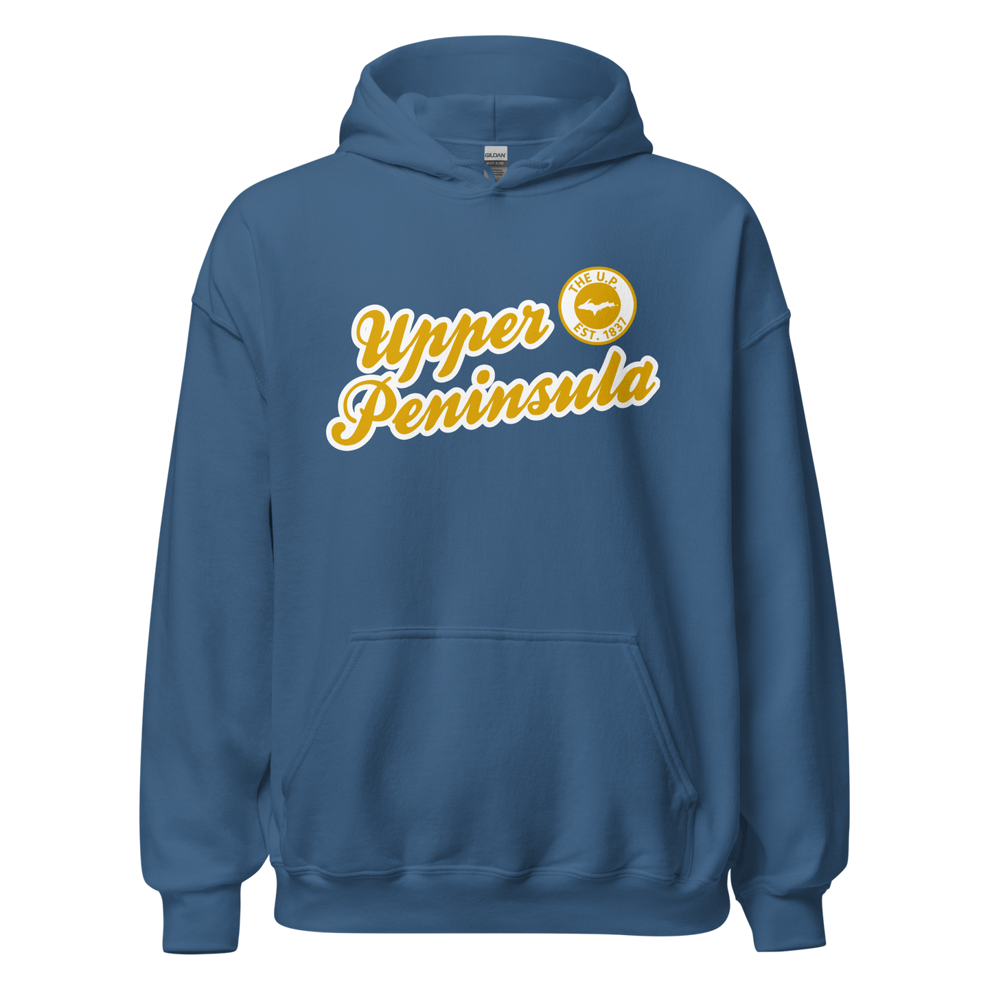 'Upper Peninsula EST. 1837' Hoodie (Gold Script Font) | Unisex Standard