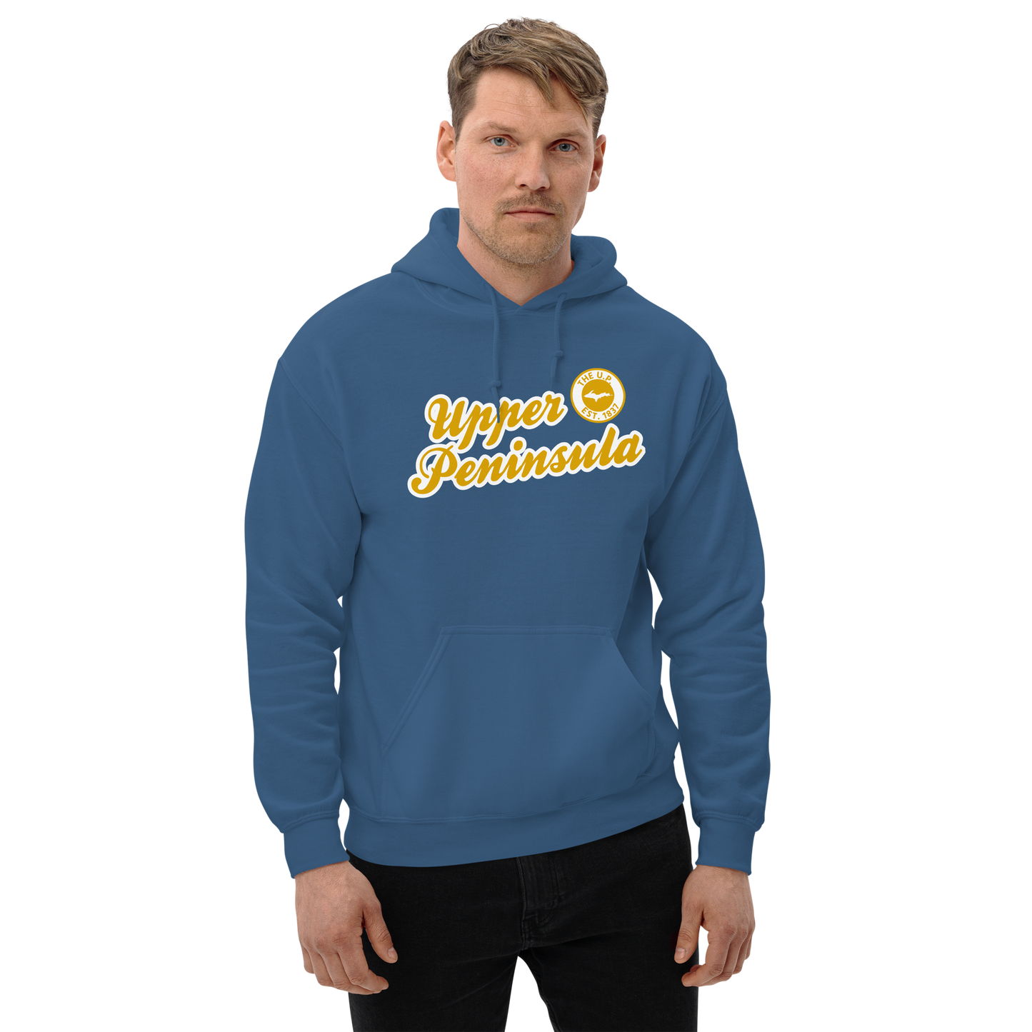 'Upper Peninsula EST. 1837' Hoodie (Gold Script Font) | Unisex Standard