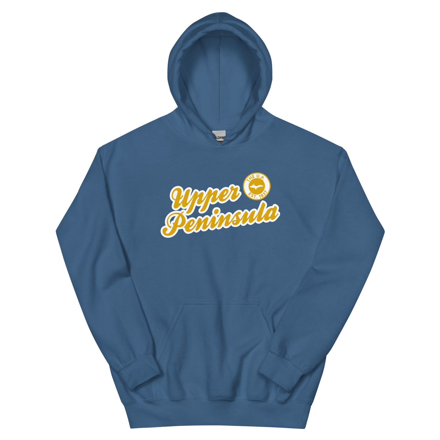 'Upper Peninsula EST. 1837' Hoodie (Gold Script Font) | Unisex Standard