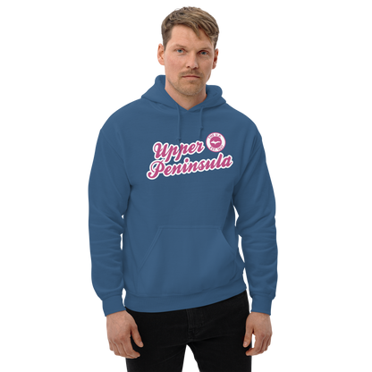 'Upper Peninsula EST. 1837' Hoodie (Apple Blossom Pink Script Font) | Unisex Standard