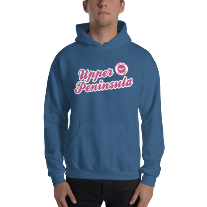 'Upper Peninsula EST. 1837' Hoodie (Apple Blossom Pink Script Font) | Unisex Standard