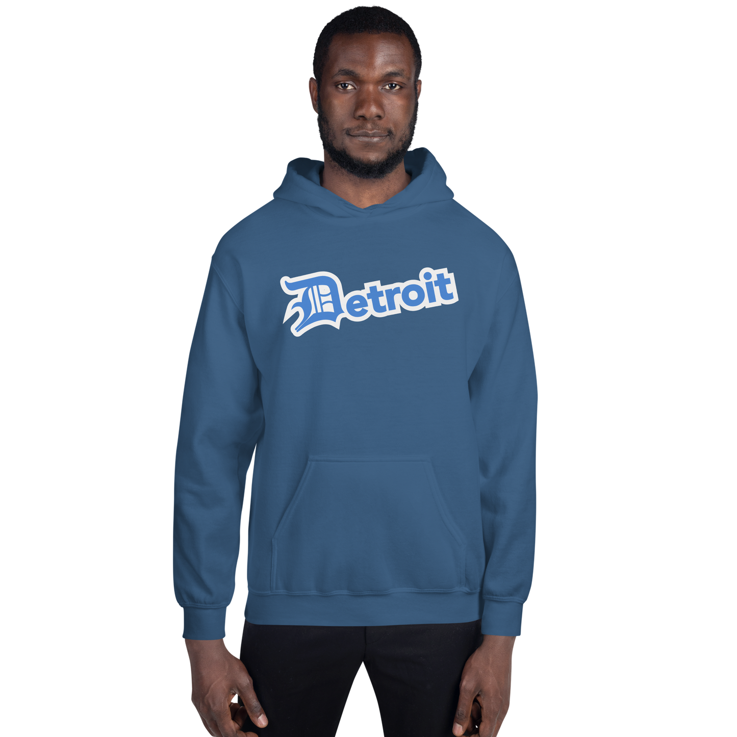 'Detroit' Hoodie (Azure w/ Old English 'D') | Unisex Standard