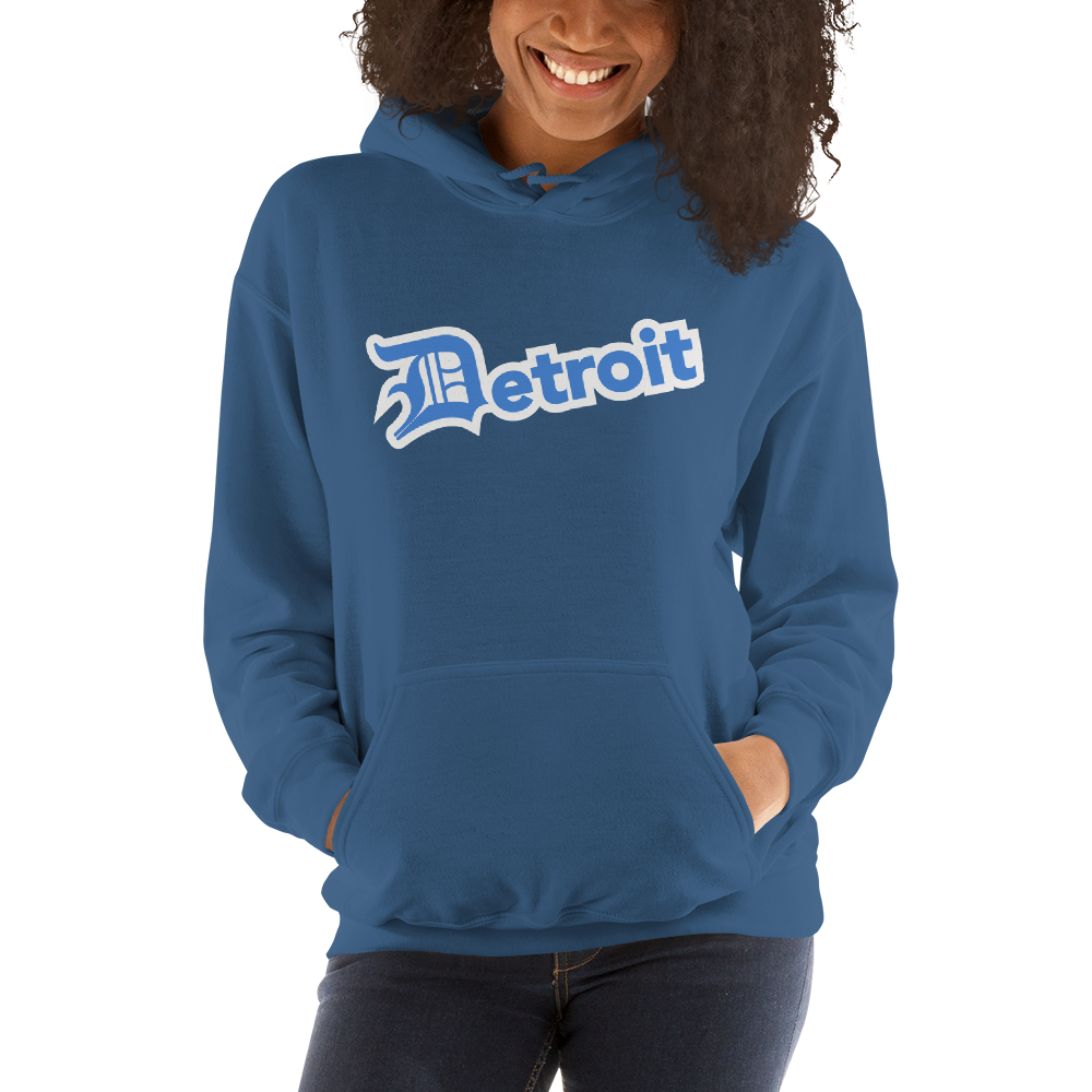 'Detroit' Hoodie (Azure w/ Old English 'D') | Unisex Standard