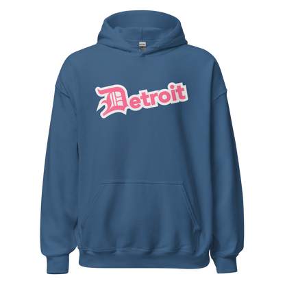 'Detroit' Hoodie (Rhodochrosite Pink w/ Old English 'D') | Unisex Standard