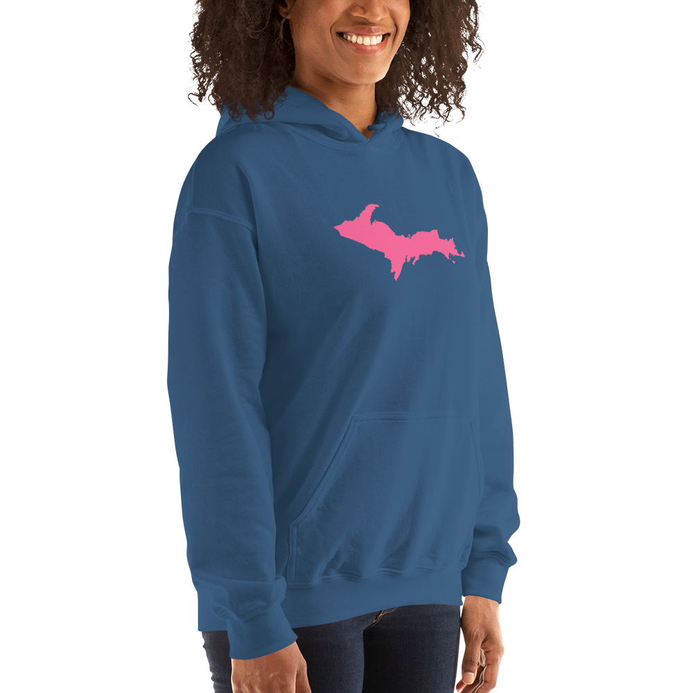 Michigan Upper Peninsula Hoodie (w/ Pink UP Outline) | Unisex Standard