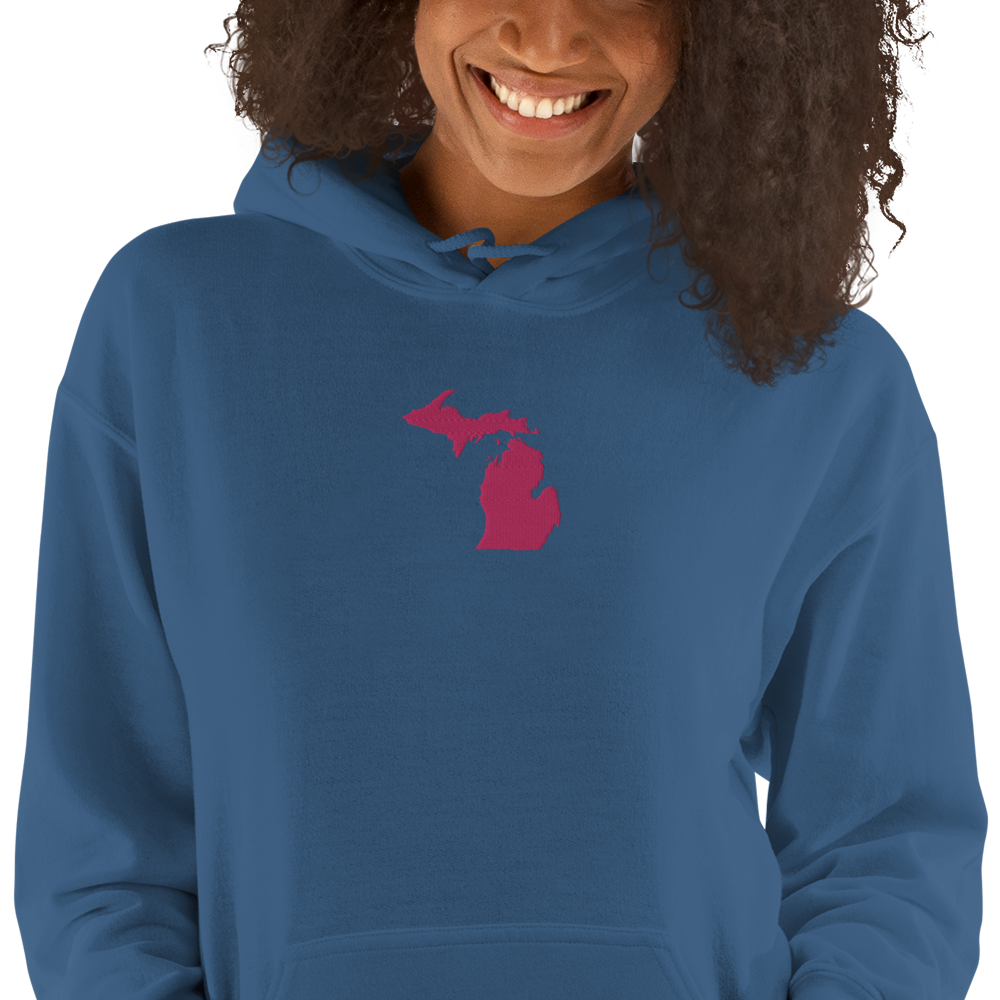 Michigan Hoodie (w/ Pink MI Outline) | Unisex Standard - Emb.