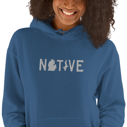 Michigan 'Native' Hoodie (Licence Plate Font) | Unisex Standard - Emb.