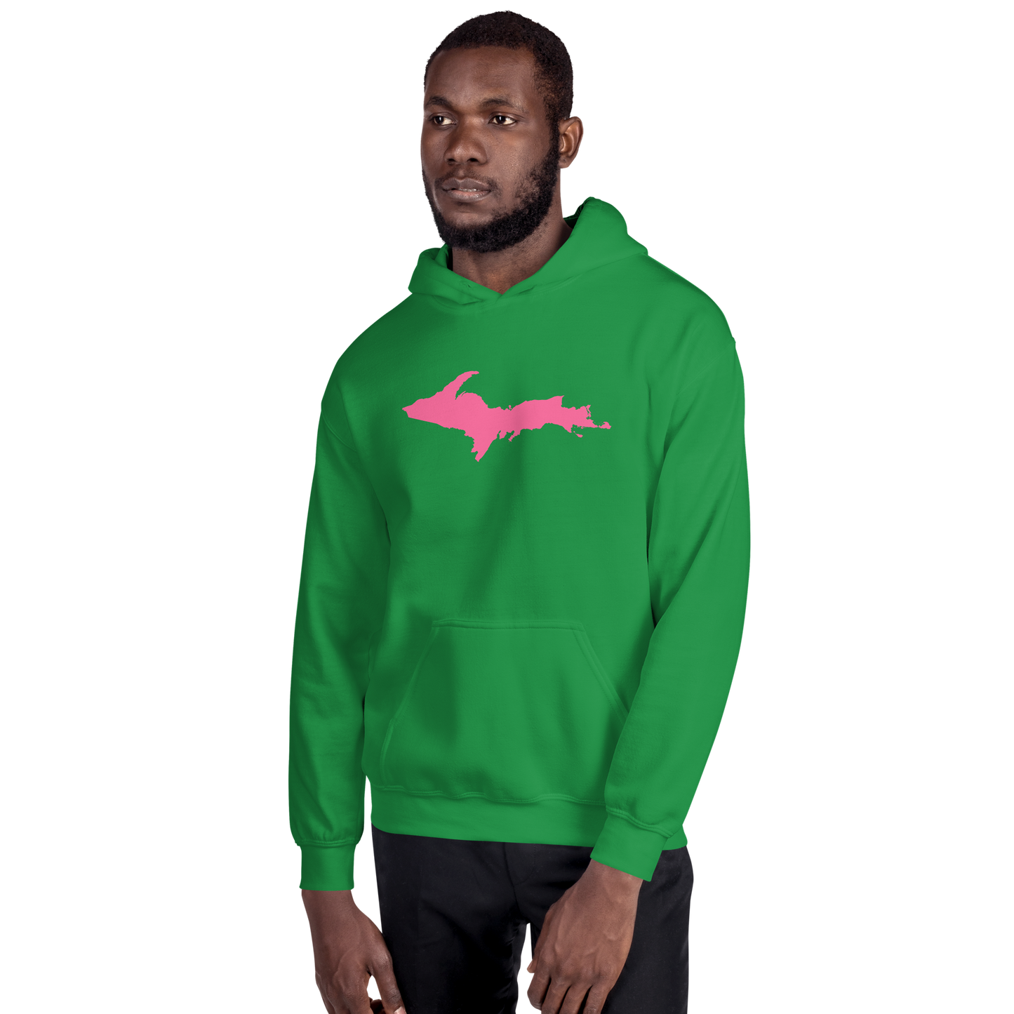 Michigan Upper Peninsula Hoodie (w/ Pink UP Outline) | Unisex Standard