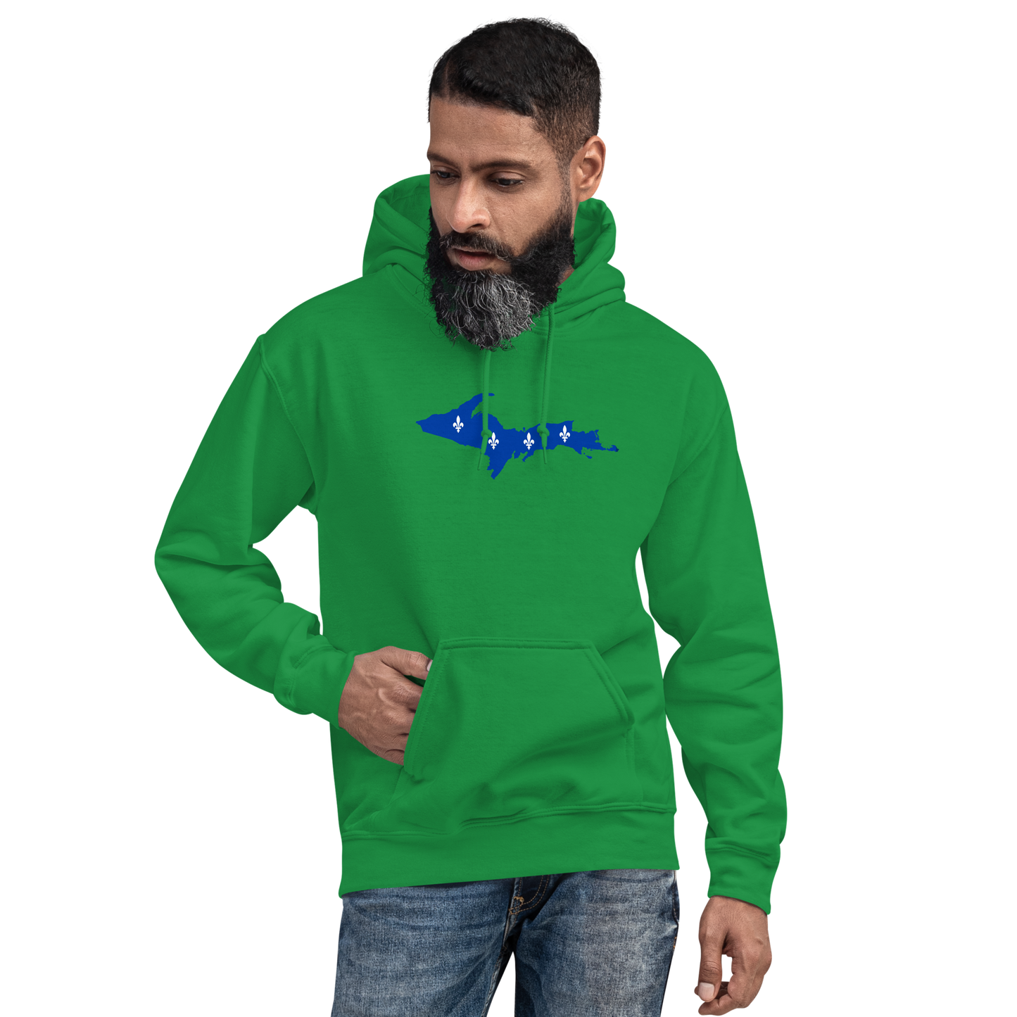 Michigan Upper Peninsula Hoodie (w/ UP Quebec Flag Outline) | Unisex Standard