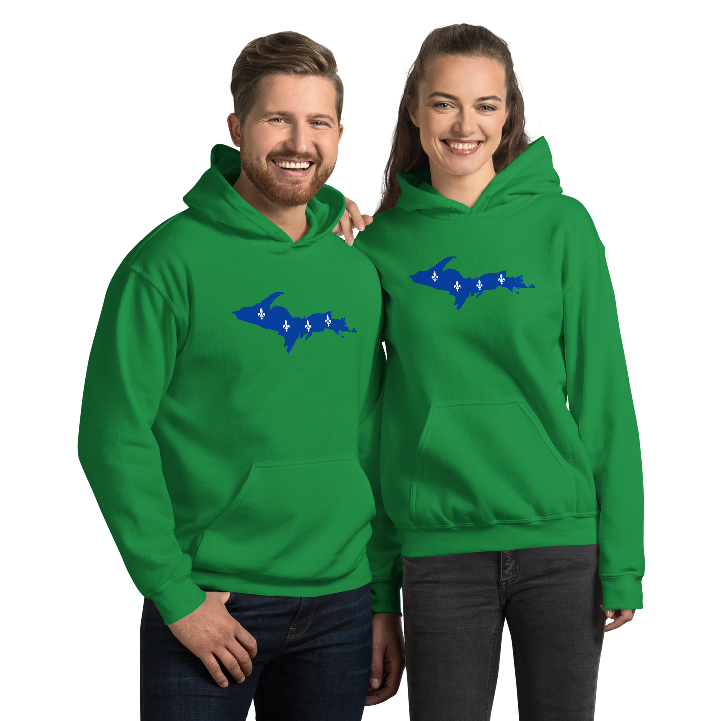 Michigan Upper Peninsula Hoodie (w/ UP Quebec Flag Outline) | Unisex Standard