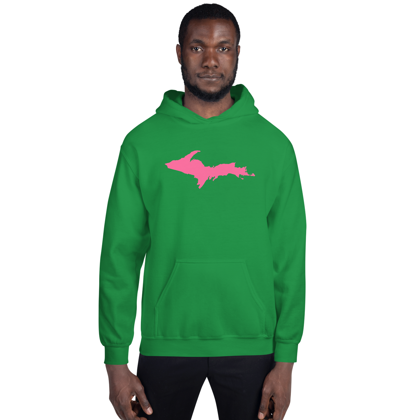 Michigan Upper Peninsula Hoodie (w/ Pink UP Outline) | Unisex Standard