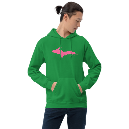 Michigan Upper Peninsula Hoodie (w/ Pink UP Outline) | Unisex Standard