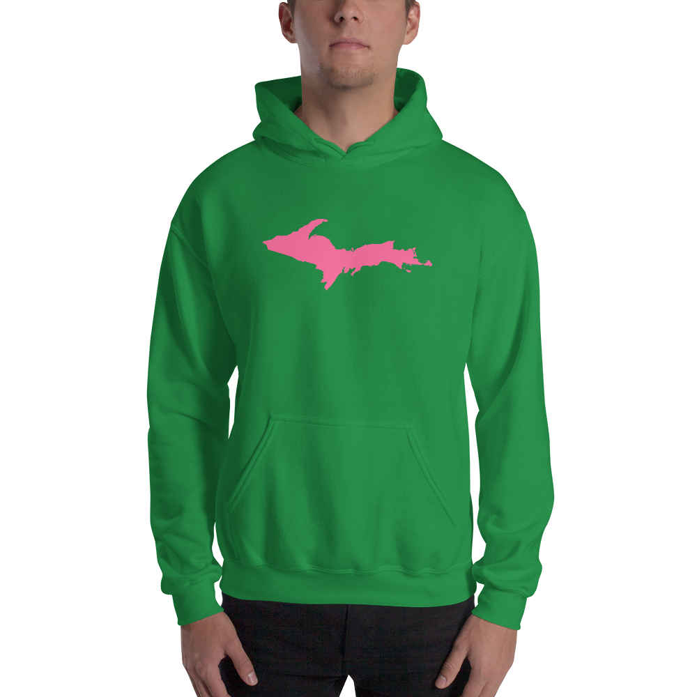 Michigan Upper Peninsula Hoodie (w/ Pink UP Outline) | Unisex Standard