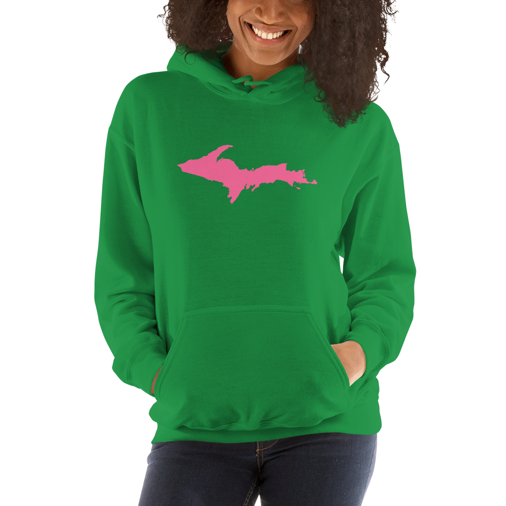 Michigan Upper Peninsula Hoodie (w/ Pink UP Outline) | Unisex Standard