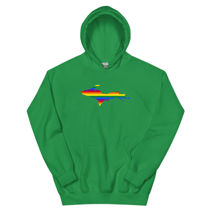 Michigan Upper Peninsula Hoodie (w/ UP Pride Flag Outline) | Unisex Standard