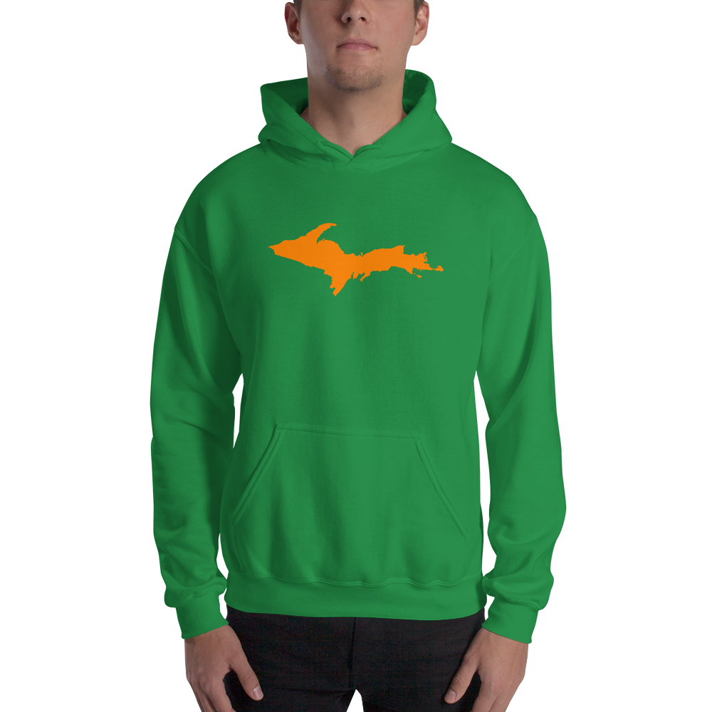 Michigan Upper Peninsula Hoodie (w/ Orange UP Outline) | Unisex Standard