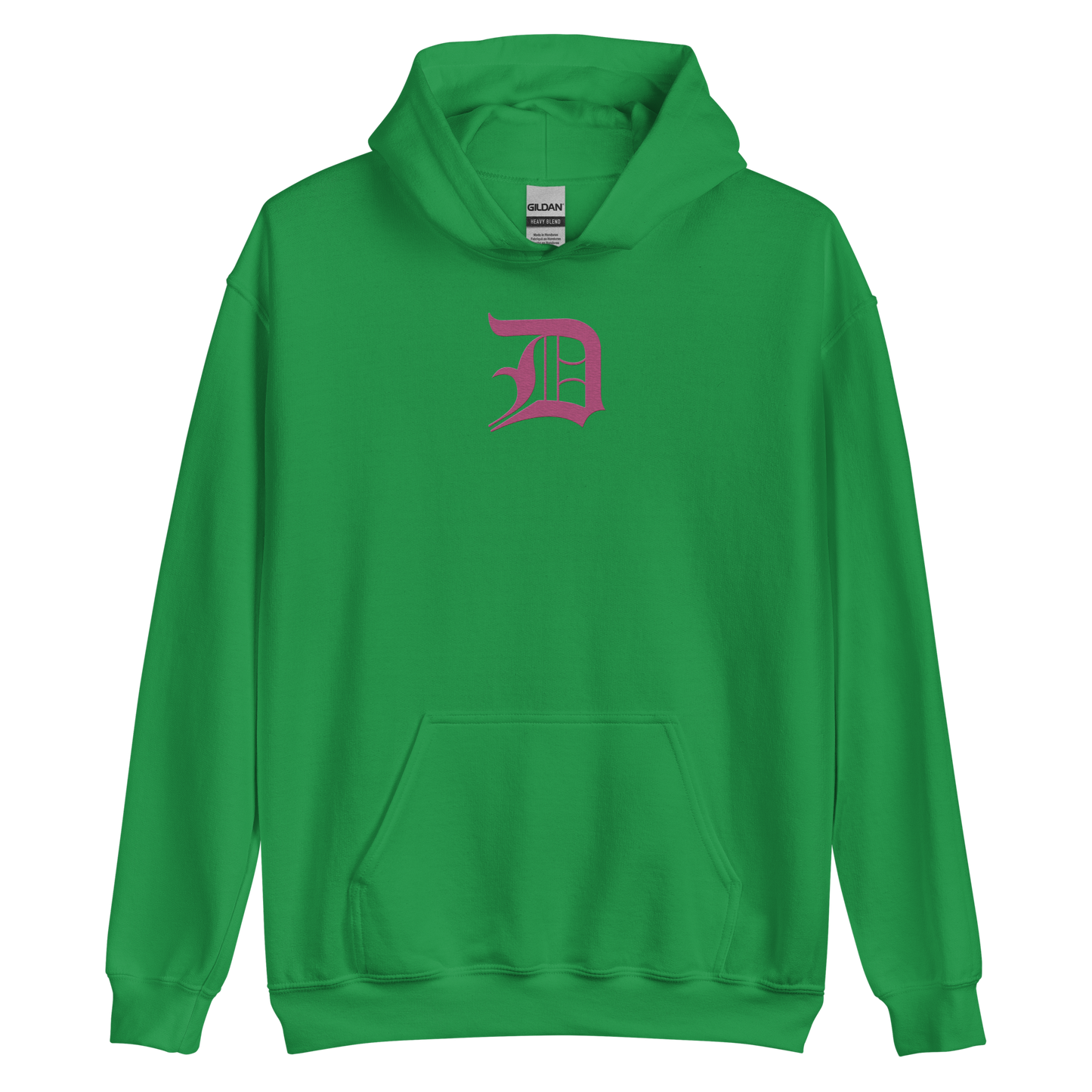 Detroit 'Old English D' Hoodie (Apple Blossom Pink) | Unisex Standard - Emb.