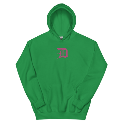 Detroit 'Old English D' Hoodie (Apple Blossom Pink) | Unisex Standard - Emb.