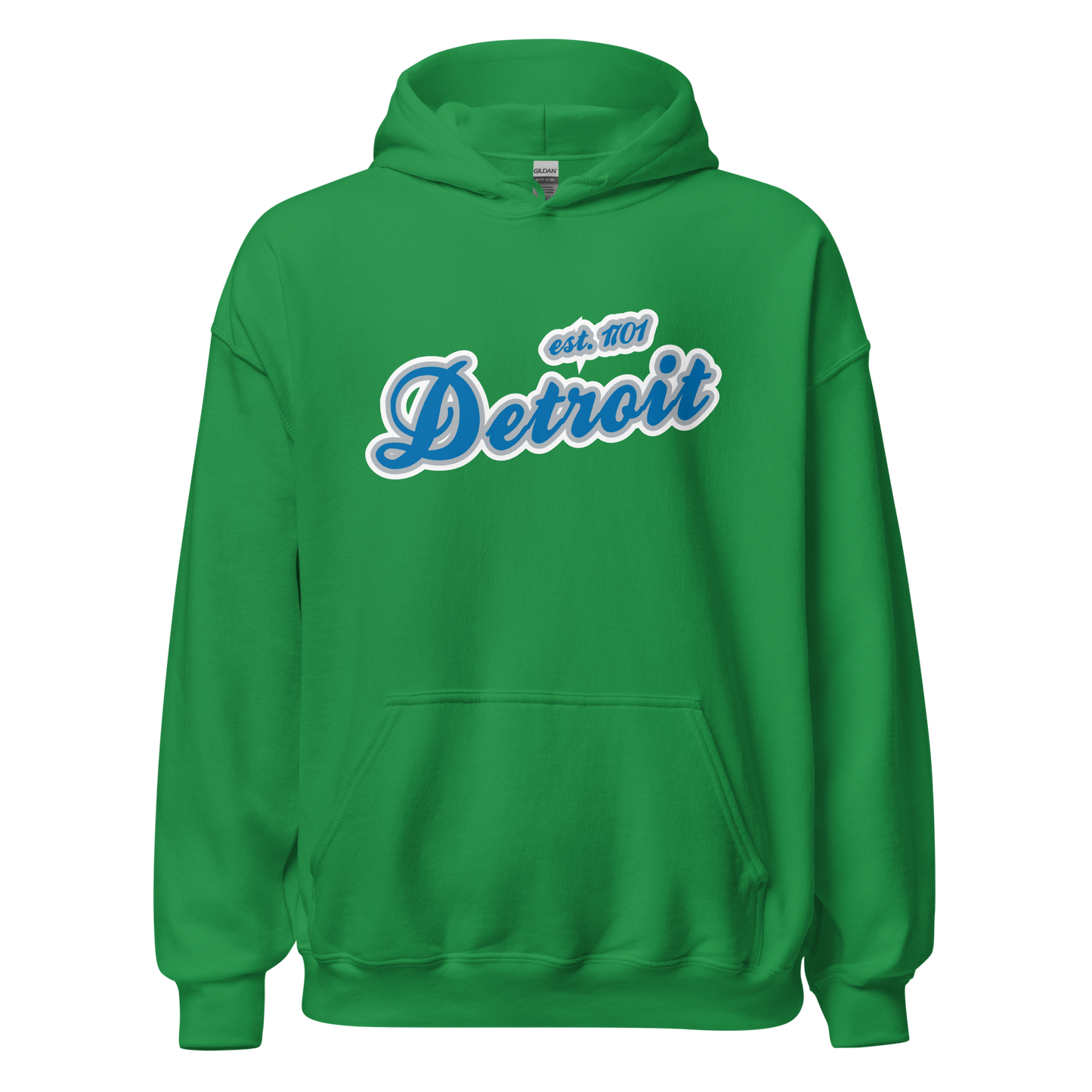 'Detroit EST. 1701' Hoodie (Azure Script Font) | Unisex Standard