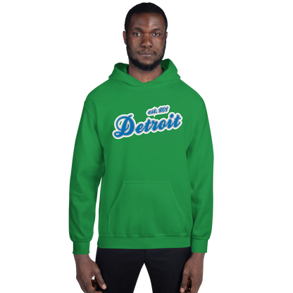 'Detroit EST. 1701' Hoodie (Azure Script Font) | Unisex Standard