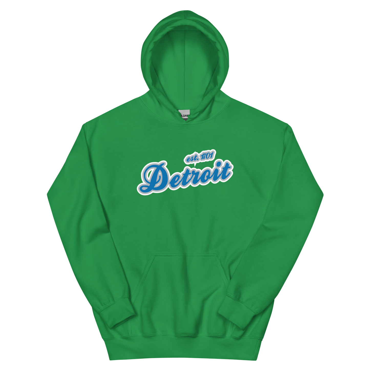 'Detroit EST. 1701' Hoodie (Azure Script Font) | Unisex Standard