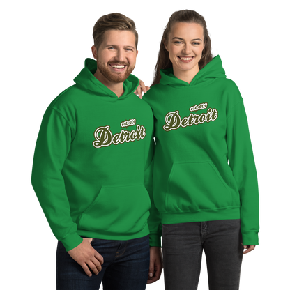 'Detroit EST. 1701' Hoodie (Army Green Script Font) | Unisex Standard