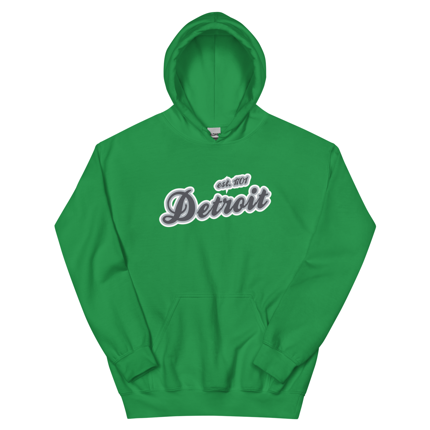 'Detroit EST. 1701' Hoodie (Iron Ore Grey Script Font) | Unisex Standard