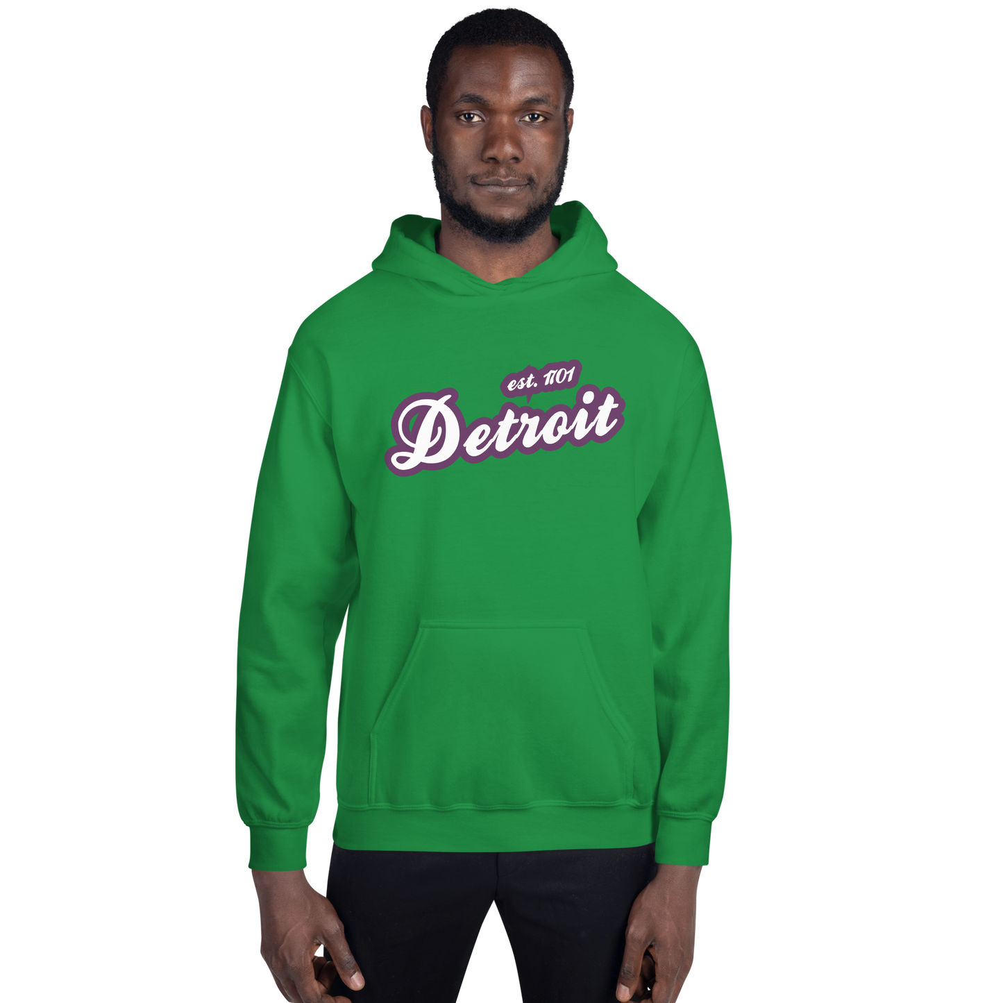 'Detroit EST. 1701' Hoodie (Plum Script Font) | Unisex Standard