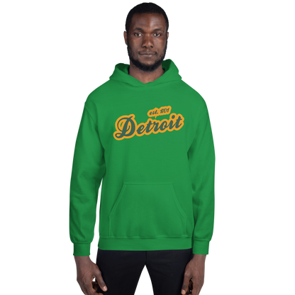 'Detroit EST. 1701' Hoodie (Ginger Ale Green Script Font) | Unisex Standard